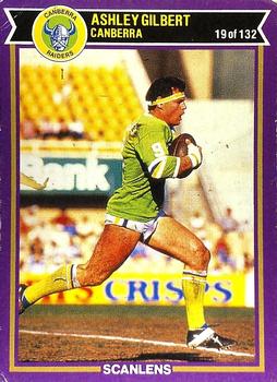 1987 Scanlens Rugby League #19 Ashley Gilbert Front